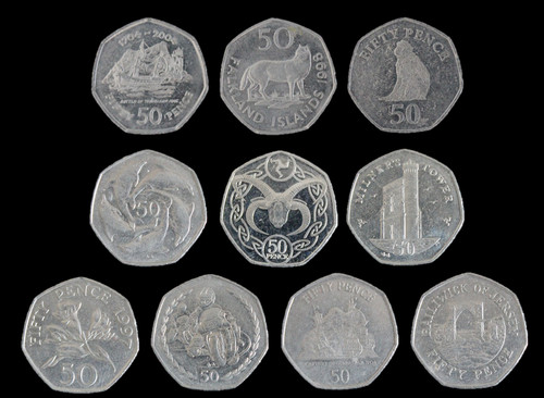 50p coin fifty - 50p,